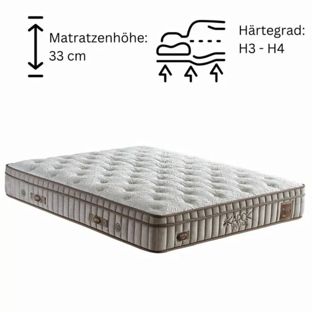 gowoll Boxspringbett inkl. 8 Schichten Höhe 33 cm Matratze Kapok Naturel (K günstig online kaufen