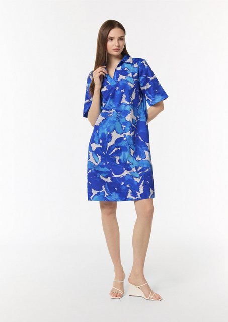 Comma Minikleid Baumwoll-Kleid mit Hemdkragen und All-over-Print günstig online kaufen