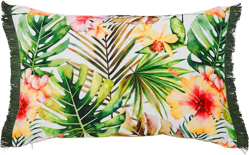 done.® Dekokissen »Fringe Jungle Flowers«, bedruckt, Reißverschluss, Kissen günstig online kaufen