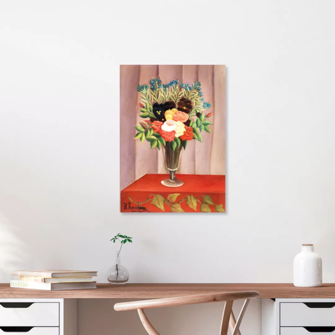 Poster / Leinwandbild - Blumenstrauß (Bouquet De Fleurs) Von Henri Rousseau günstig online kaufen