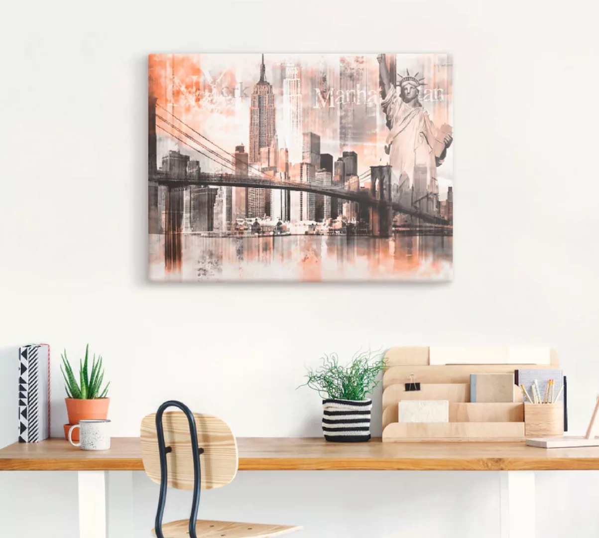 Artland Wandbild »New York Skyline Collage V«, Amerika, (1 St.), als Leinwa günstig online kaufen