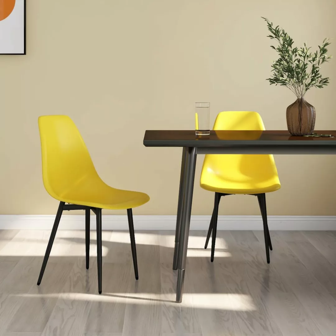 Esszimmerstühle 2 Stk. Gelb Pp günstig online kaufen