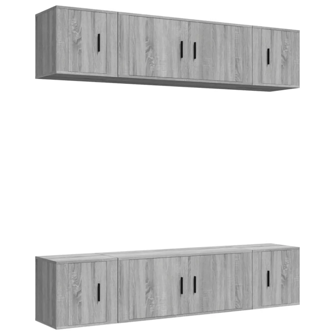 Vidaxl 6-tlg. Tv-schrank-set Grau Sonoma Holzwerkstoff günstig online kaufen