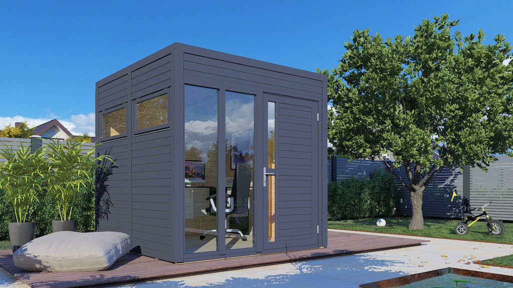 BERTILO Gartenhaus "Cubus 2 Office, in verschiedenen Farben" günstig online kaufen