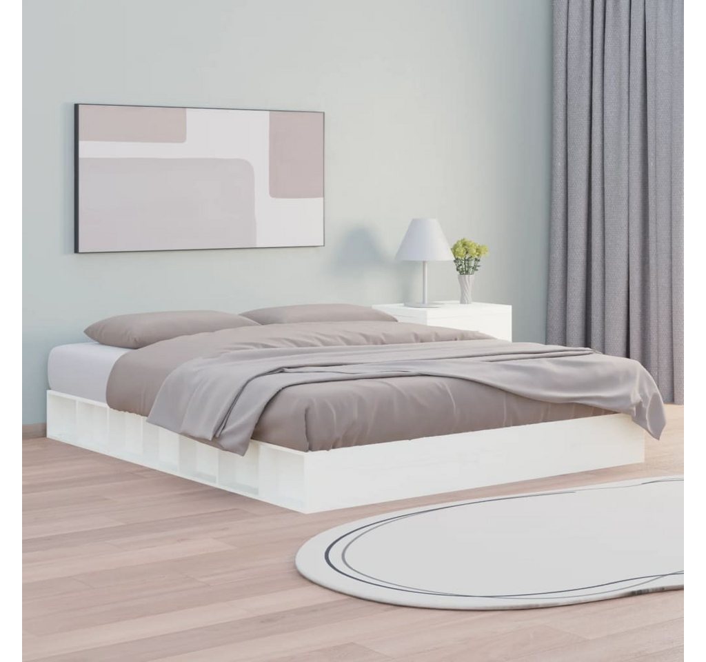 vidaXL Bett, Massivholzbett Weiß 180x200 cm günstig online kaufen