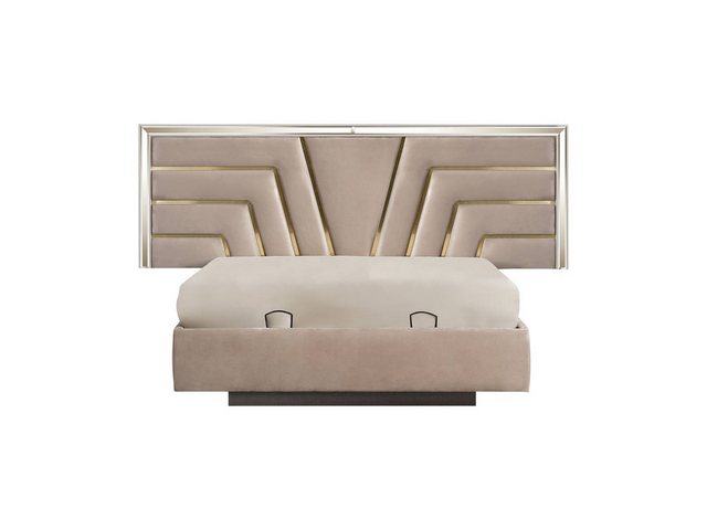 Xlmoebel Bett Doppelbett für das Schlafzimmer in Beige mit stabilem Holzrah günstig online kaufen