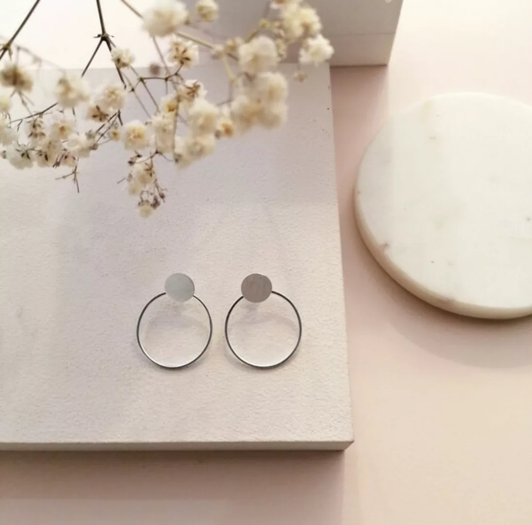 Doppel-ohrstecker Ring Aus 925er Sterling Silber günstig online kaufen