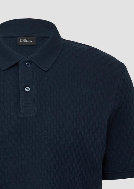 s.Oliver BLACK LABEL Kurzarmshirt Poloshirt aus strukturiertem Jersey günstig online kaufen