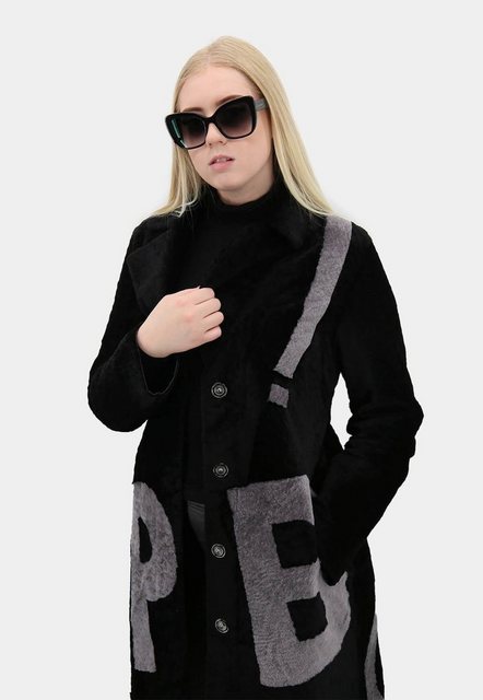 Hollert Wintermantel Lammfellmantel Shearling zum Wenden EB-03 Schwarz günstig online kaufen