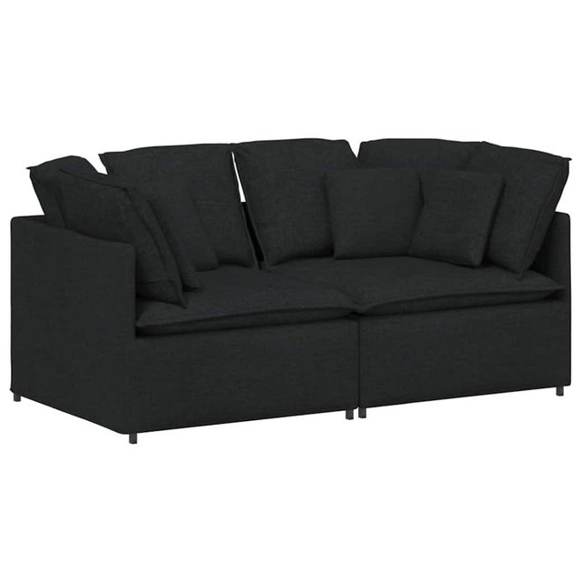 vidaXL Sofa Modulares Sofa mit Kissen Stoff Schwarz günstig online kaufen