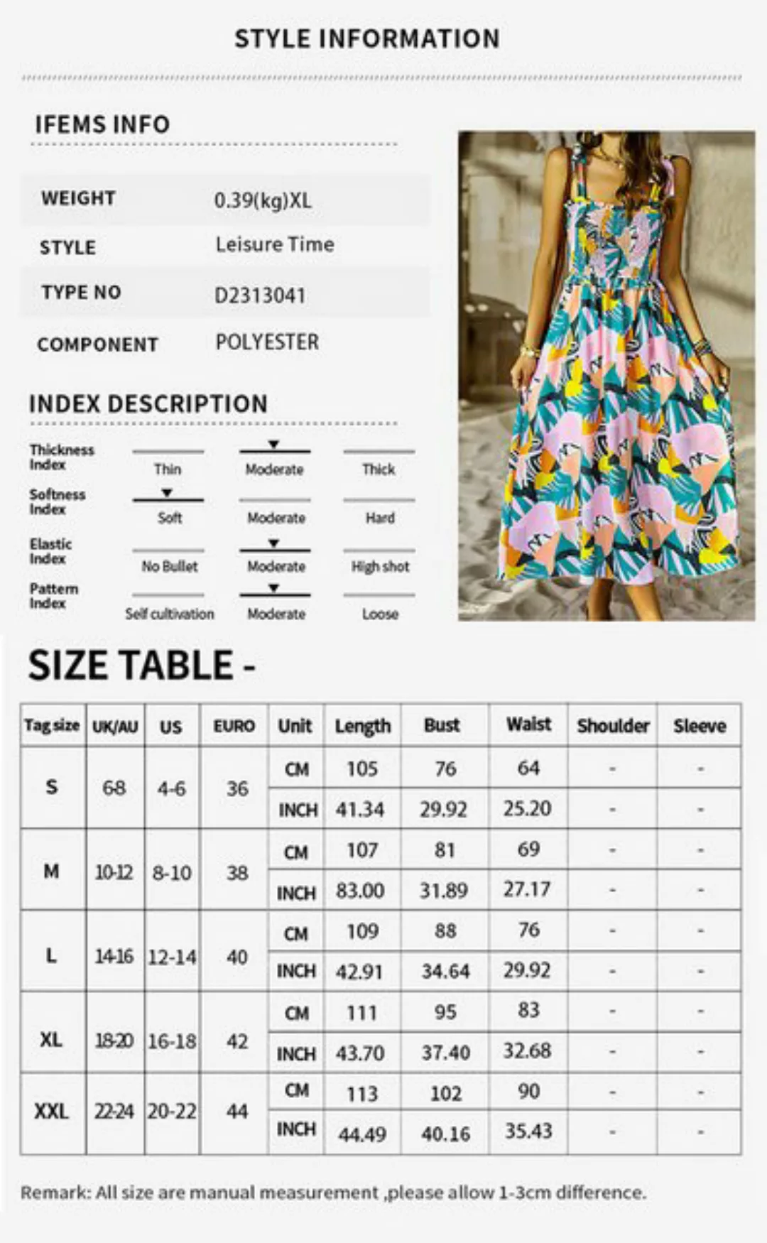 DEBAIJIA Dirndl Sommerkleid Damen Frauen Bedruckter Ärmellos Kleid Lässiger günstig online kaufen