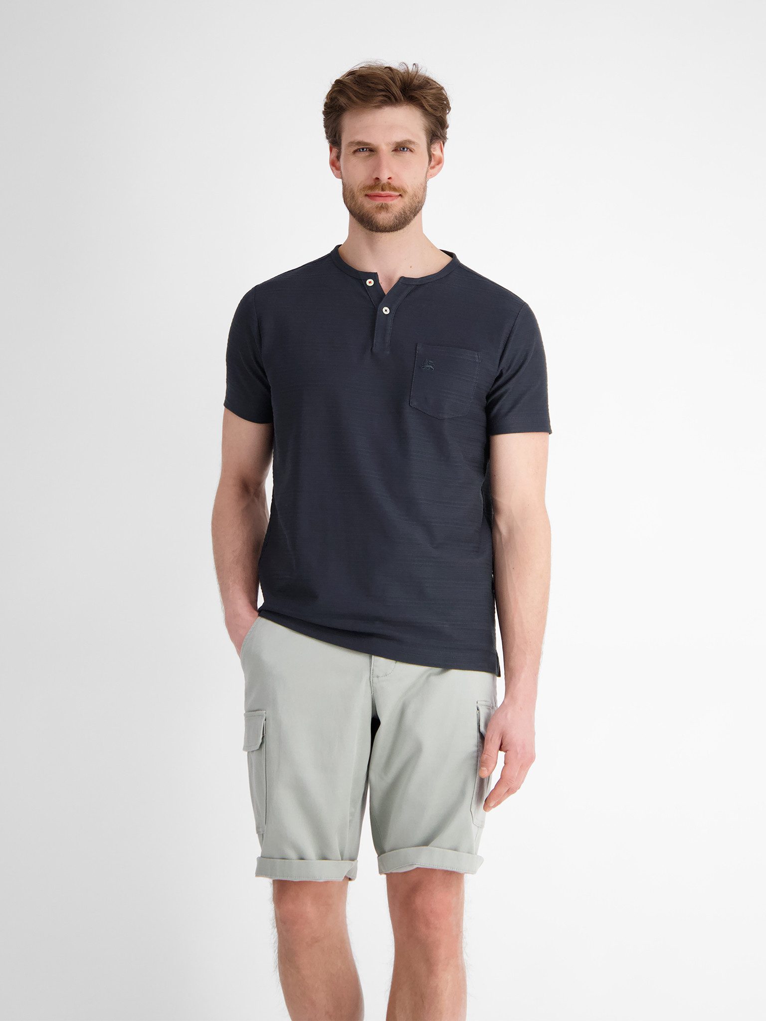 LERROS Henleyshirt "LERROS Serafino-Shirt, sommerlich-tonal gestreift" günstig online kaufen