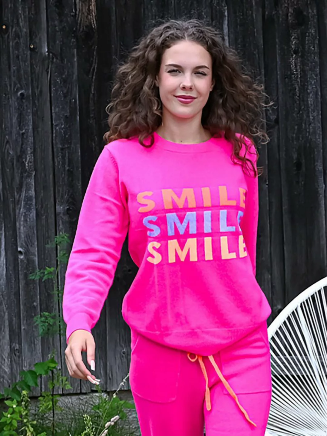 Zwillingsherz Strickpullover Kaschmir Pullover Smile Pink günstig online kaufen