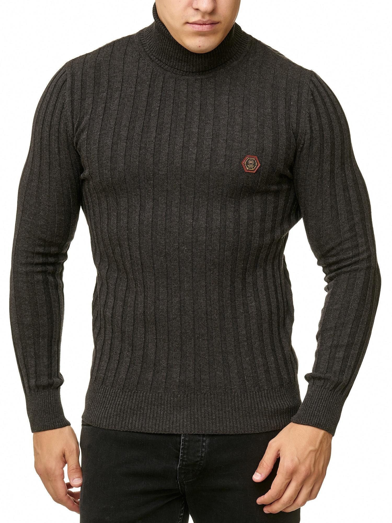 RedBridge Strickpullover Rollkragen Strickpullover mit Logopatch günstig online kaufen