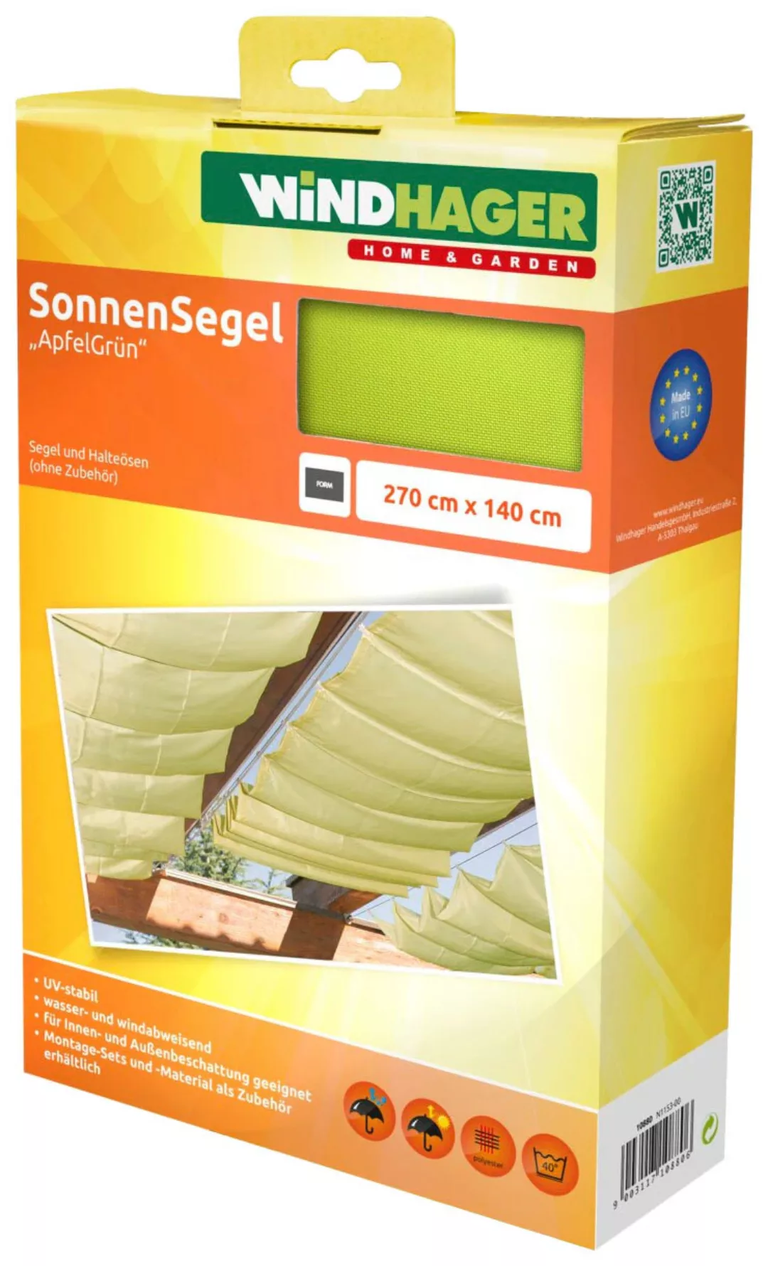 Windhager Sonnensegel, für Seilspannmarkise, inklusive Laufhaken, 2,7x1,4 m günstig online kaufen