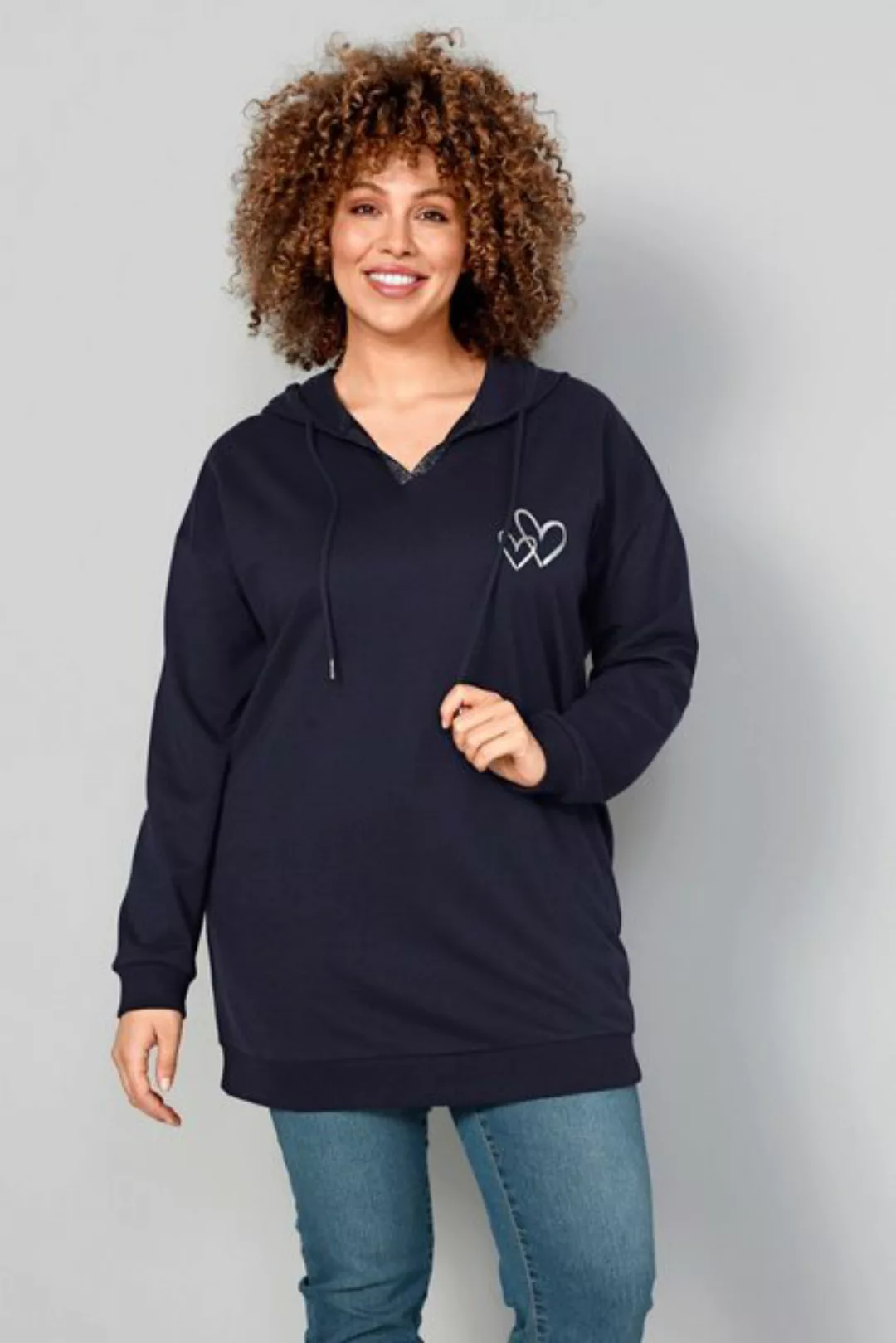 MIAMODA Sweatshirt Hoodie Kapuzensweater Rückenprint Langarm günstig online kaufen