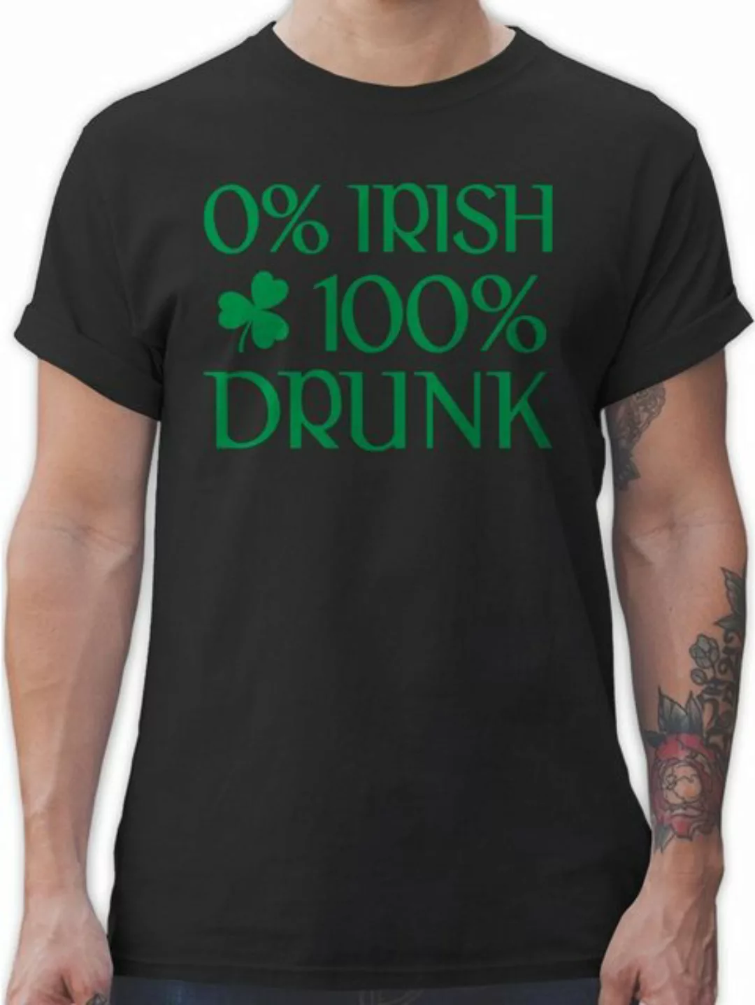 Shirtracer T-Shirt 0% Irish 100% Drunk St Patricks Day St. Patricks Day günstig online kaufen