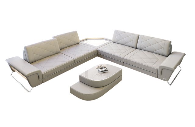 Sofa Dreams Ecksofa Design Leder Eckcouch Sepino L Form Modern Ledersofa, C günstig online kaufen