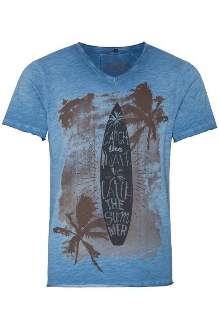 Hangowear Trachtenshirt Shirt Herren - CATCH THE WAVE - blau, helltürkis günstig online kaufen