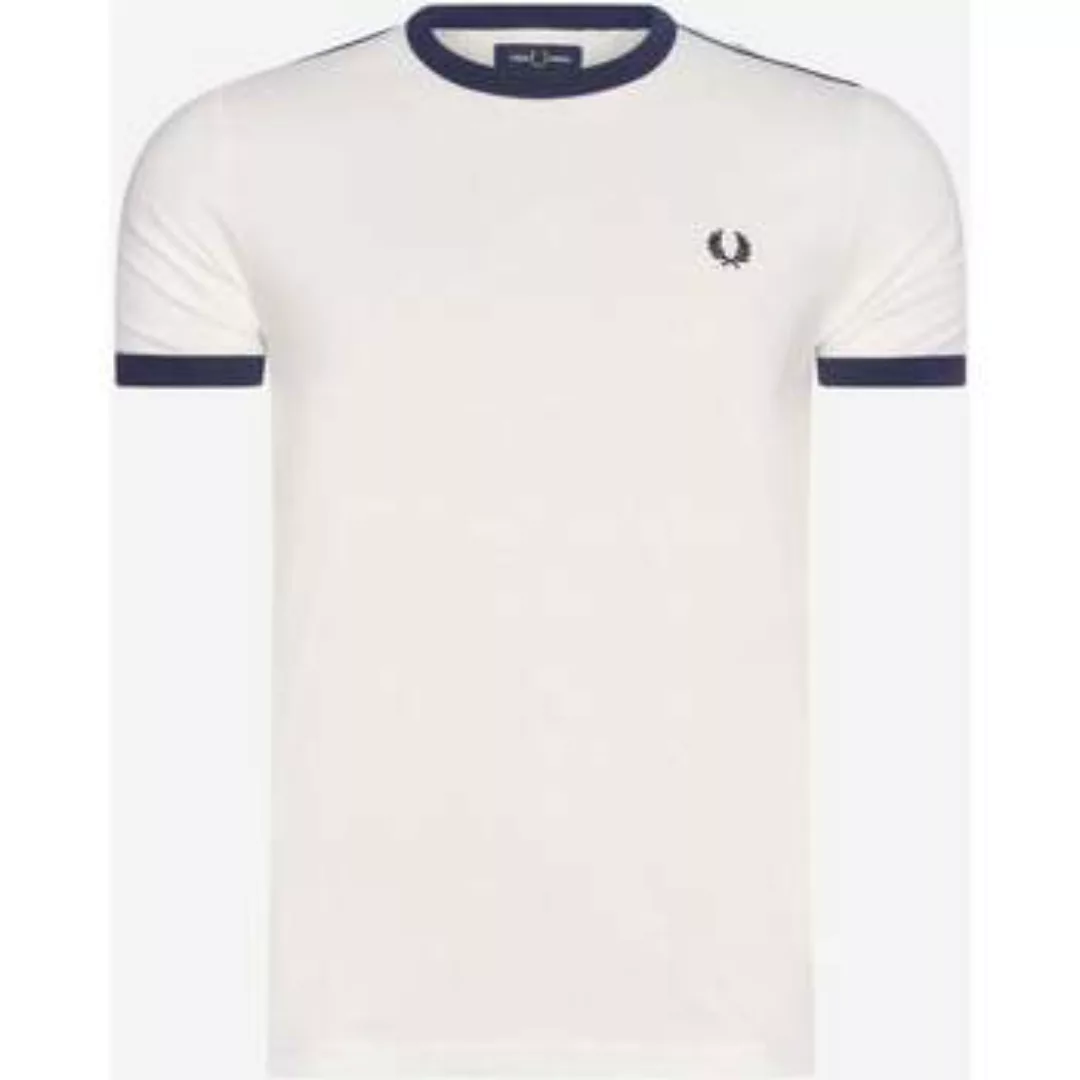 Fred Perry  T-Shirts & Poloshirts Geklebtes Ringer-T-Shirt - schneeweiß günstig online kaufen