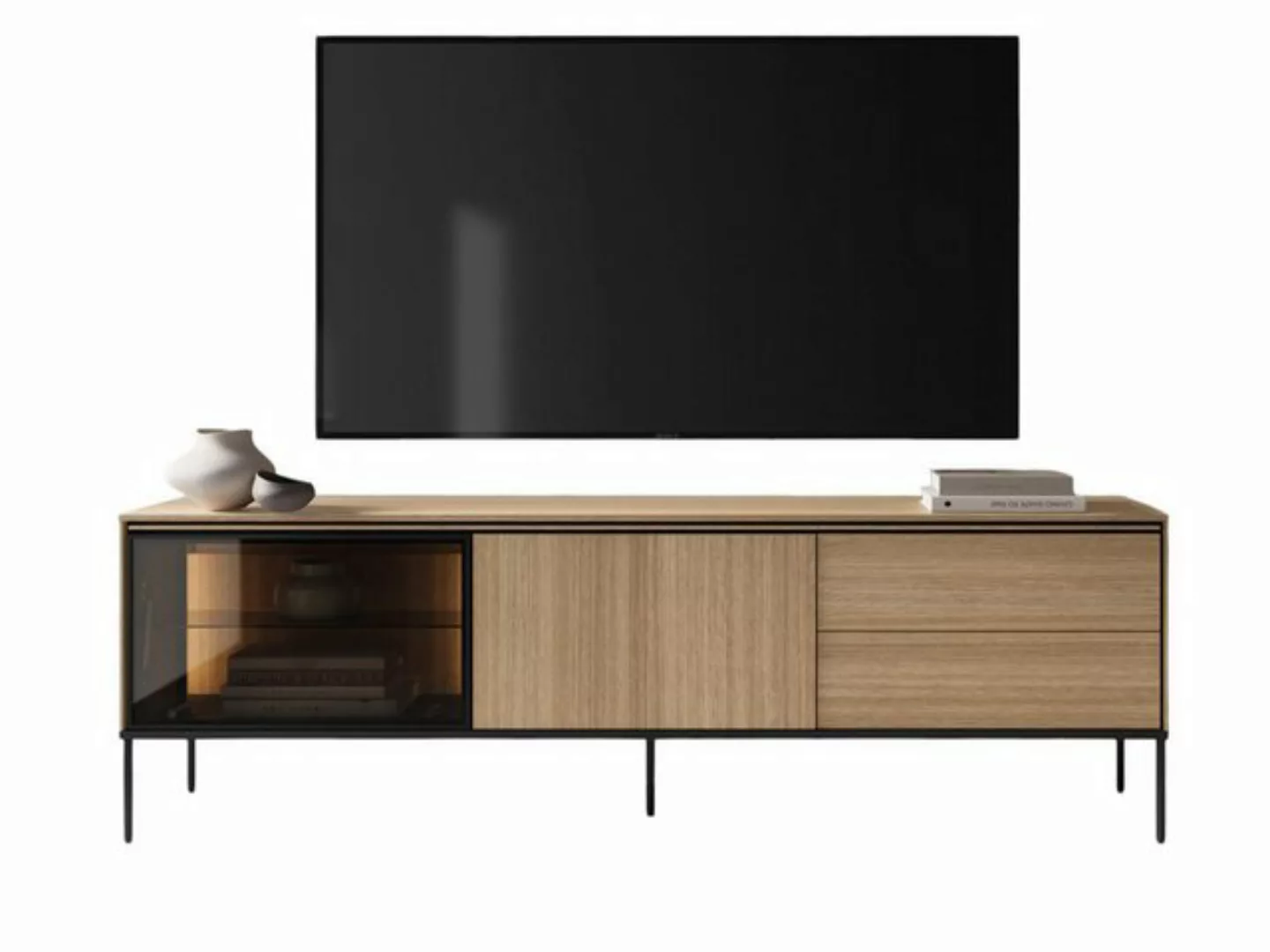 Compleo TV-Schrank elegant BUDI, Breite: 197 cm, TV Schrank mit 2 Schublade günstig online kaufen