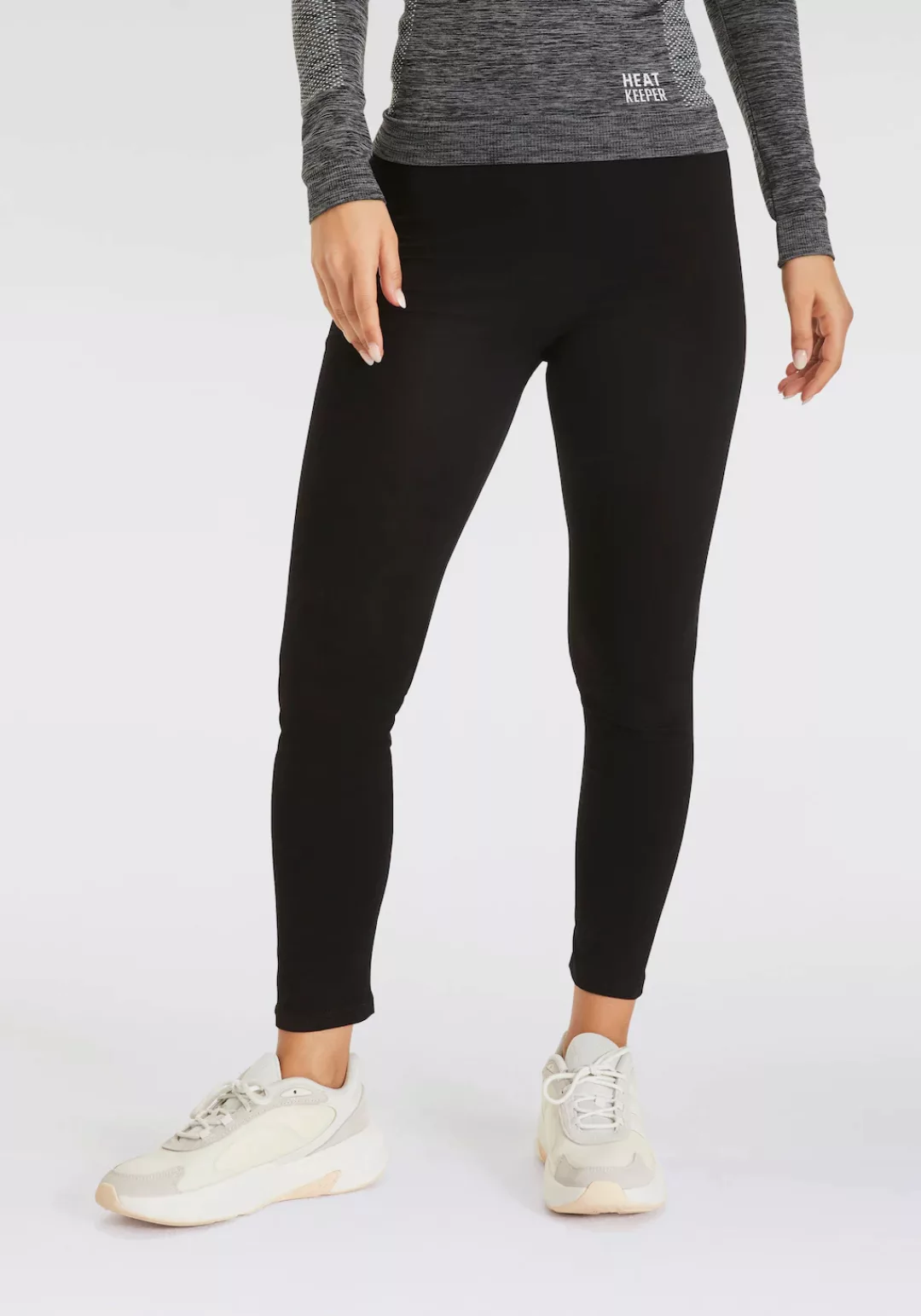 Sarlini Leggings, Elastisches Bündchen - Cotton Touch günstig online kaufen