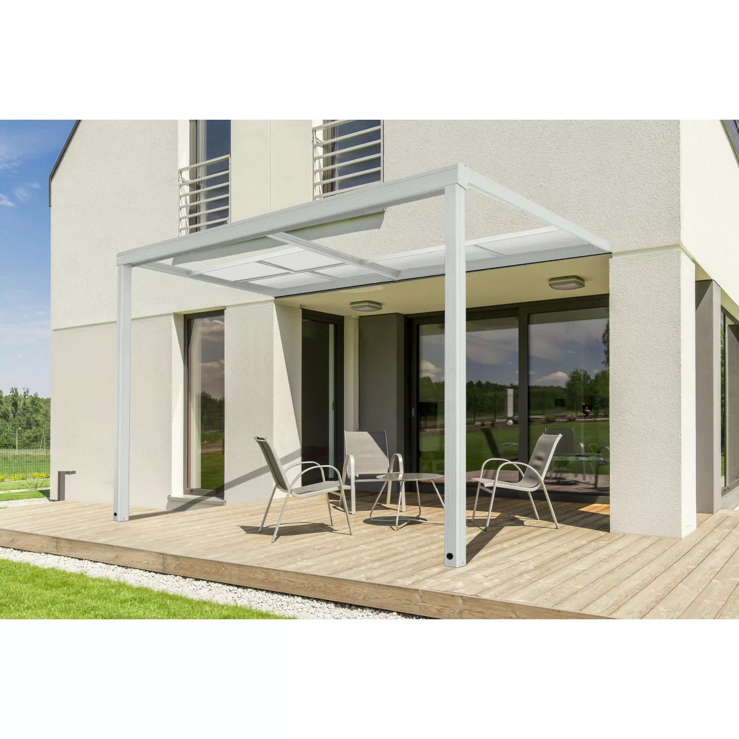 Home Deluxe Terrassenüberdachung Solis Deluxe 390 x 295 x 233/272 cm Weiß günstig online kaufen