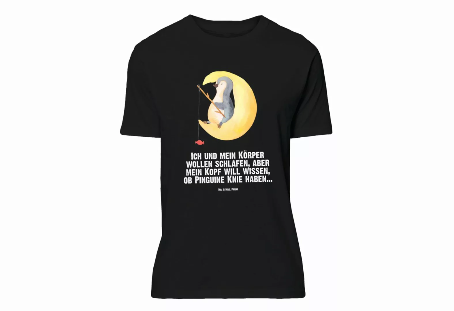 Mr. & Mrs. Panda T-Shirt Pinguin Mond - Schwarz - Geschenk, T-Shirt, Sprüch günstig online kaufen