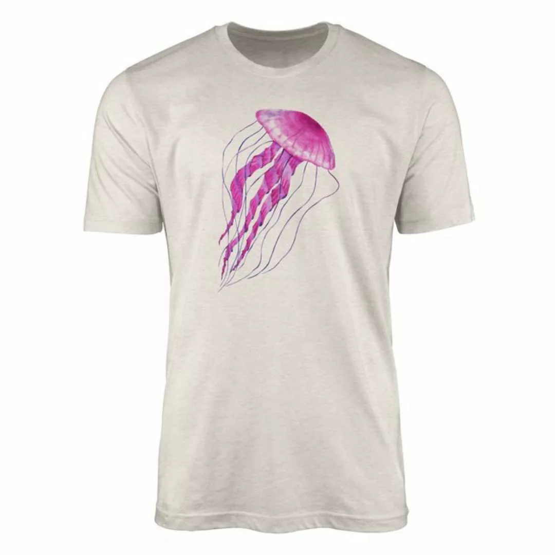 Sinus Art T-Shirt Herren Shirt 100% gekämmte Bio-Baumwolle T-Shirt Qualle W günstig online kaufen