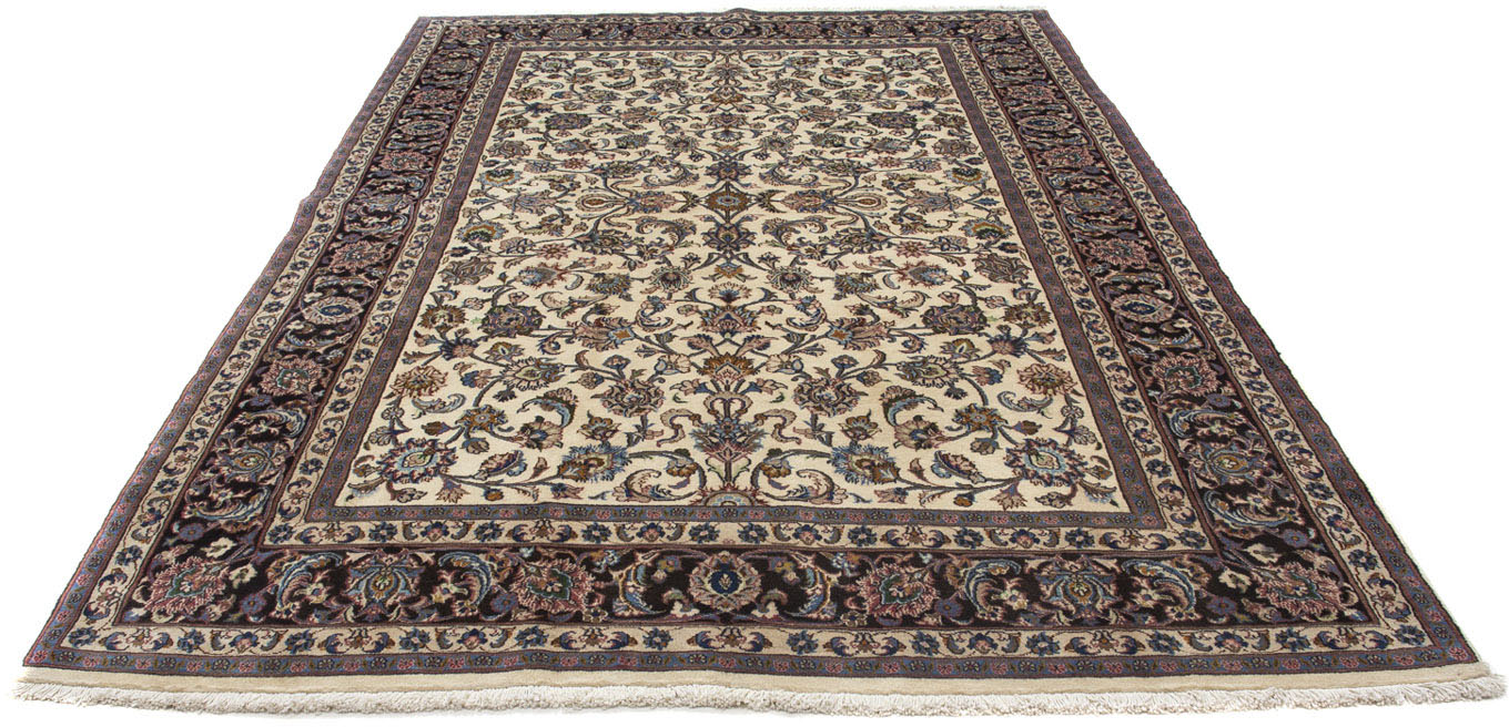 morgenland Wollteppich »Maschad Blumenmuster Beige 288 x 191 cm«, rechtecki günstig online kaufen