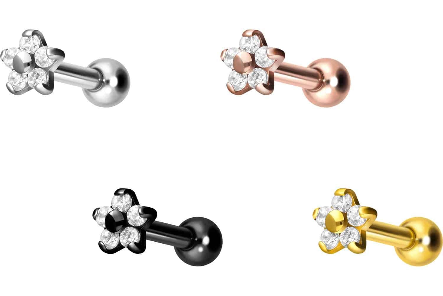 PIERCINGLINE Piercing-Set Titan Ohrpiercing mit Innengewinde günstig online kaufen