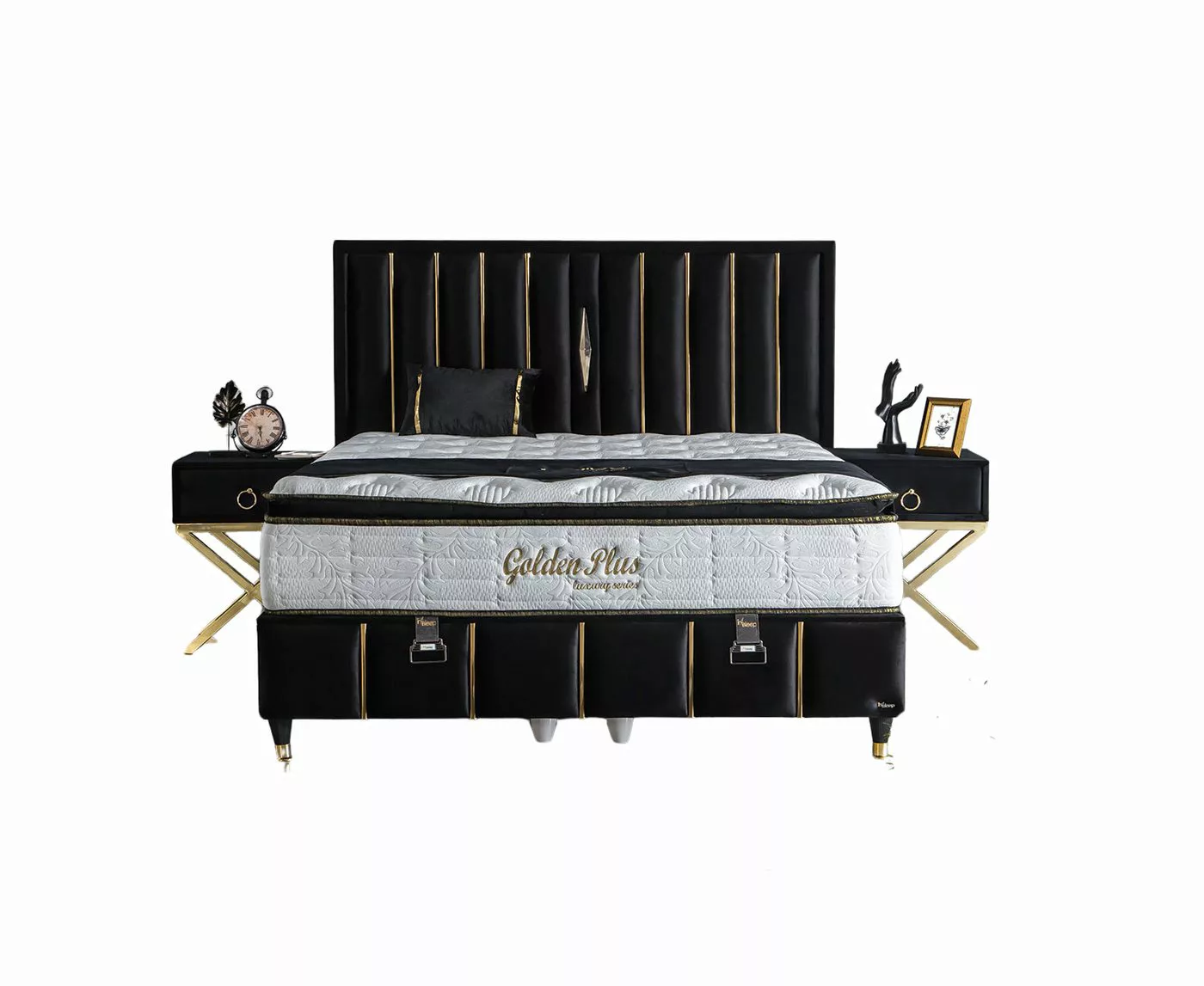 Villa Möbel Polsterbett GOLDEN (Bett Set, Bettset), Bettkasten mit XXL Stau günstig online kaufen