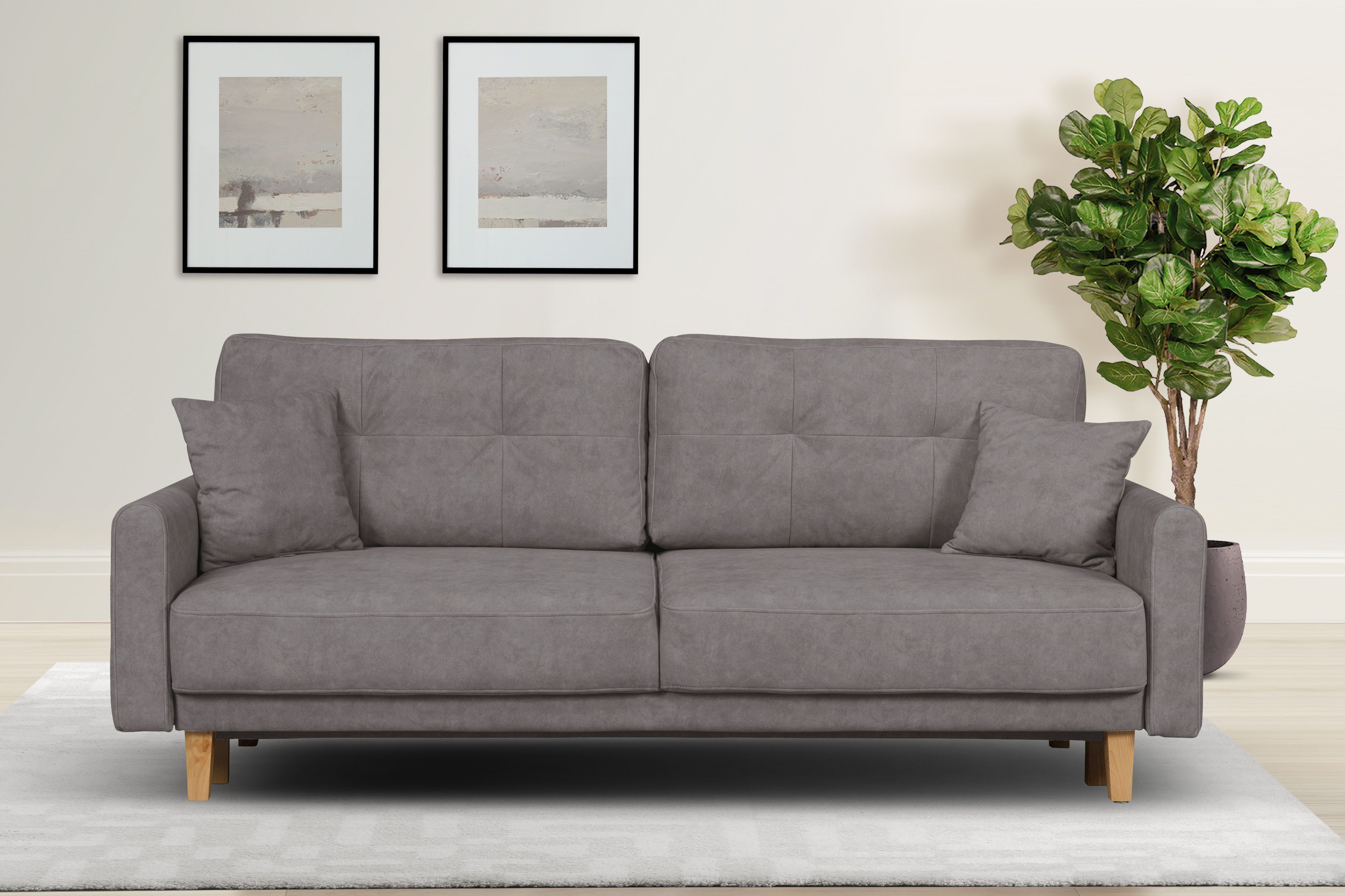 Home affaire 3-Sitzer "TRIPLO optionale Schlafsofa mit Bettkasten, Maße B/T günstig online kaufen