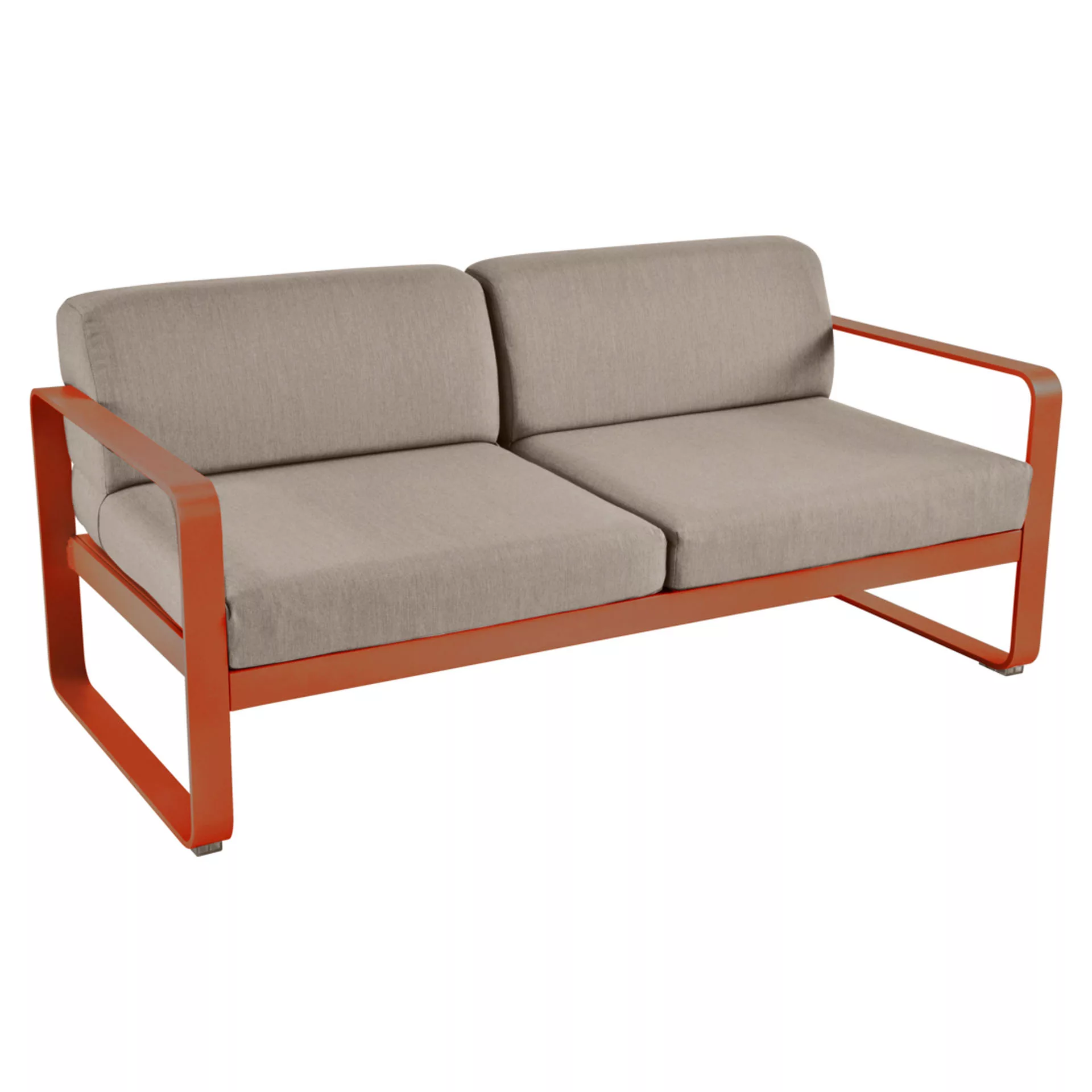 Bellevie Lounge-Sofa 2-Sitzer E2 Kandierte Orange B8 Taupegrau günstig online kaufen