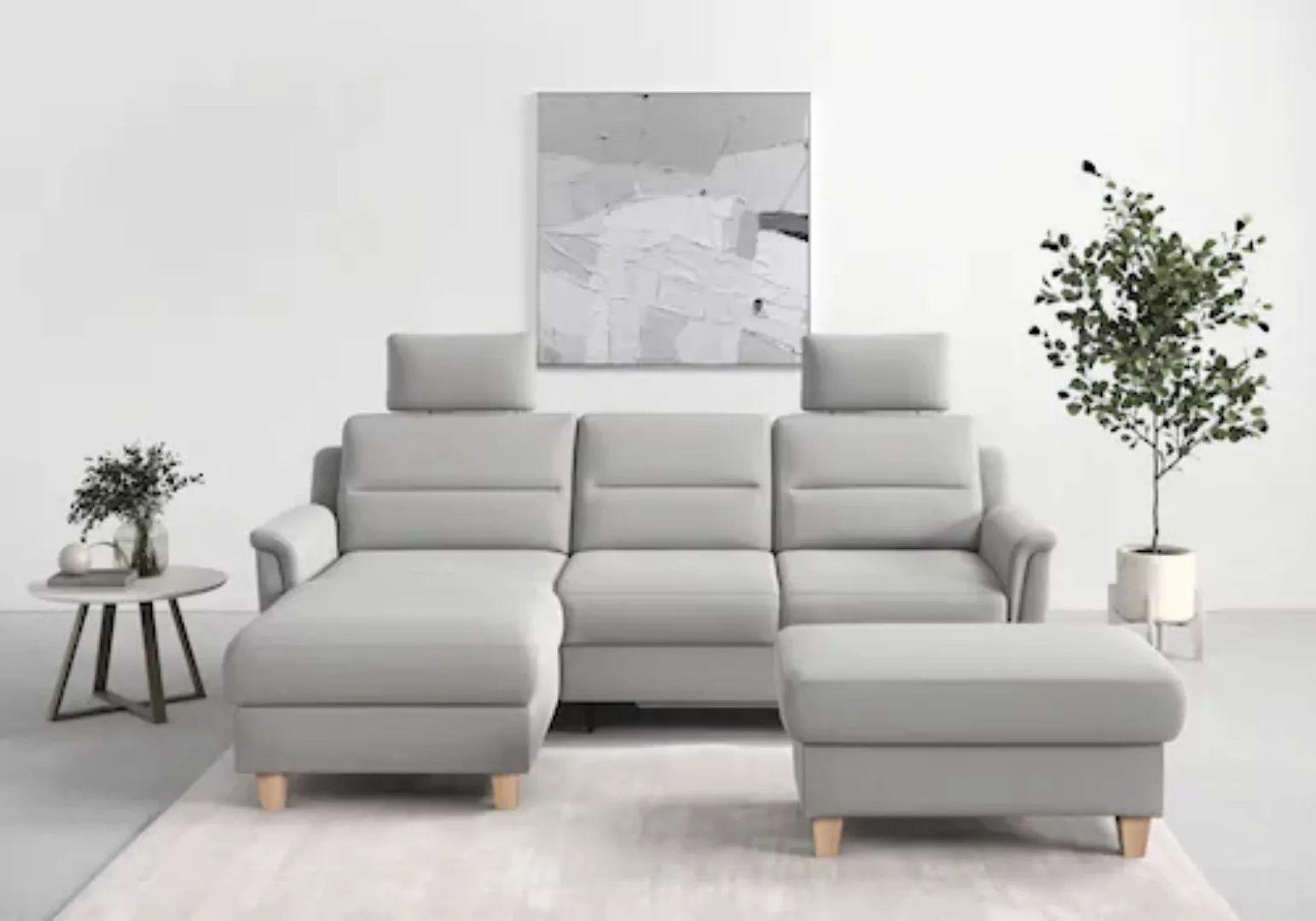 sit&more Ecksofa »Farö L-Form«, inklusive Federkern, wahlweise mit Bettfunk günstig online kaufen