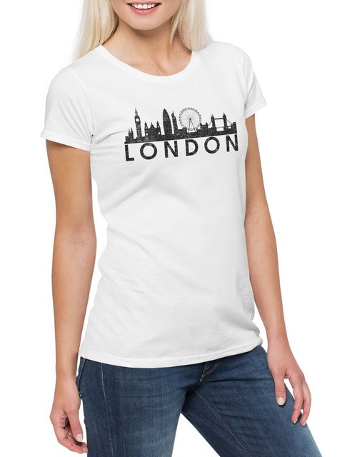 Urban Backwoods Print-Shirt Skyline London Damen T-Shirt Stadt City Fun Eng günstig online kaufen