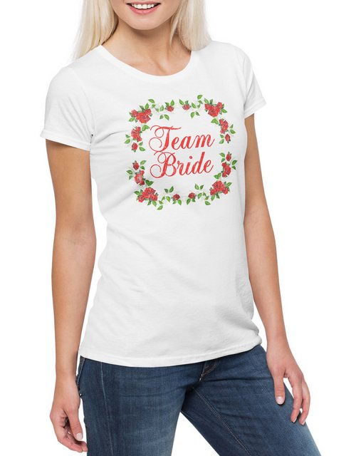 Urban Backwoods Print-Shirt Team Bride Damen T-Shirt Brautpaar Hochzeit Hei günstig online kaufen