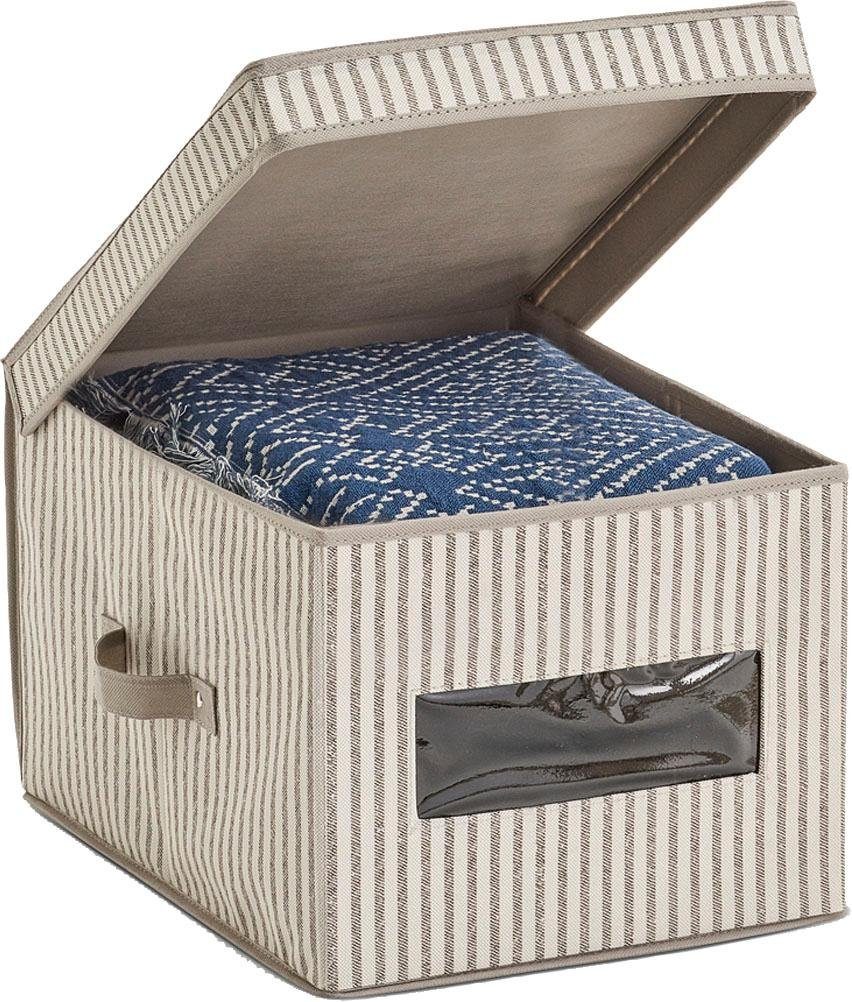 Zeller Present Aufbewahrungsbox "Stripes", Vlies, beige günstig online kaufen