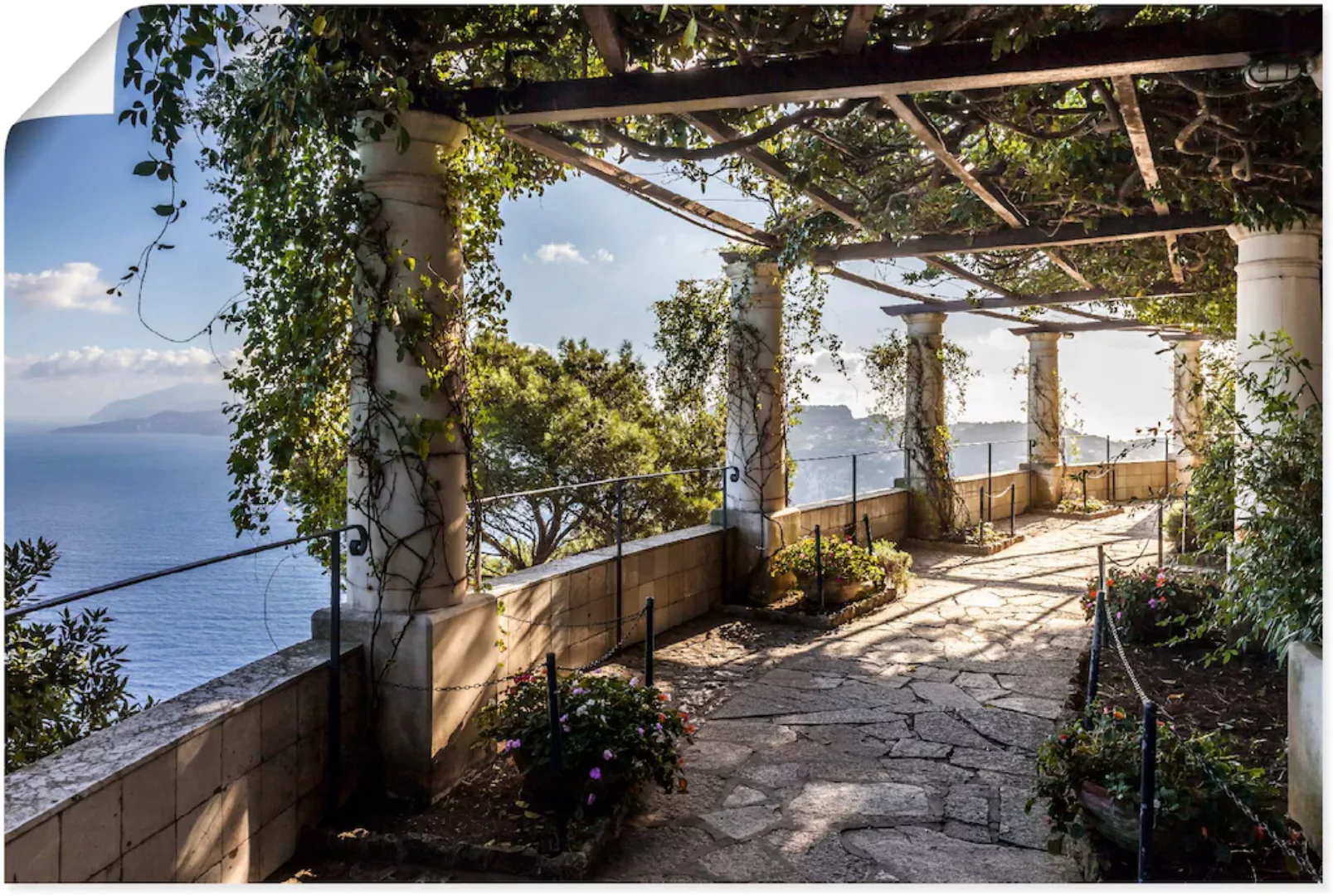 Artland Wandbild "Garten der Villa San Michele auf Capri", Gebäude, (1 St.) günstig online kaufen
