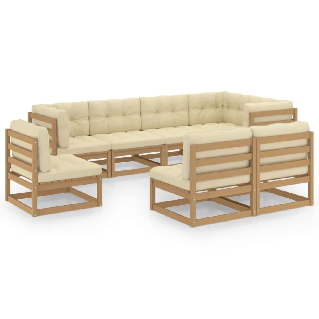 8-tlg. Garten-lounge-set Mit Kissen Kiefer Massivholz günstig online kaufen