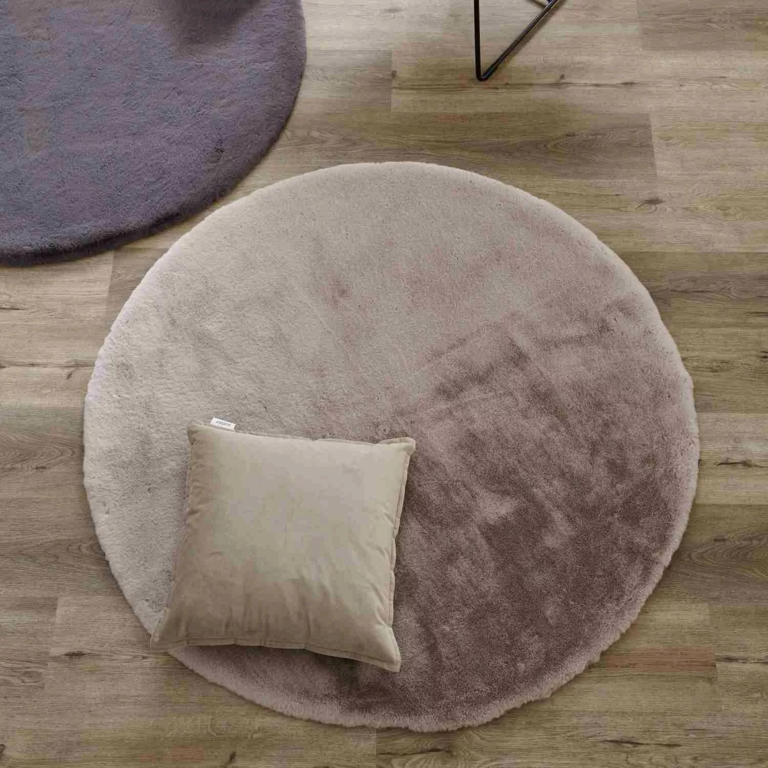 Schaffell, Rund oder als Teppich Tender • 5 Groessen - Grau / 120 cm Ø günstig online kaufen
