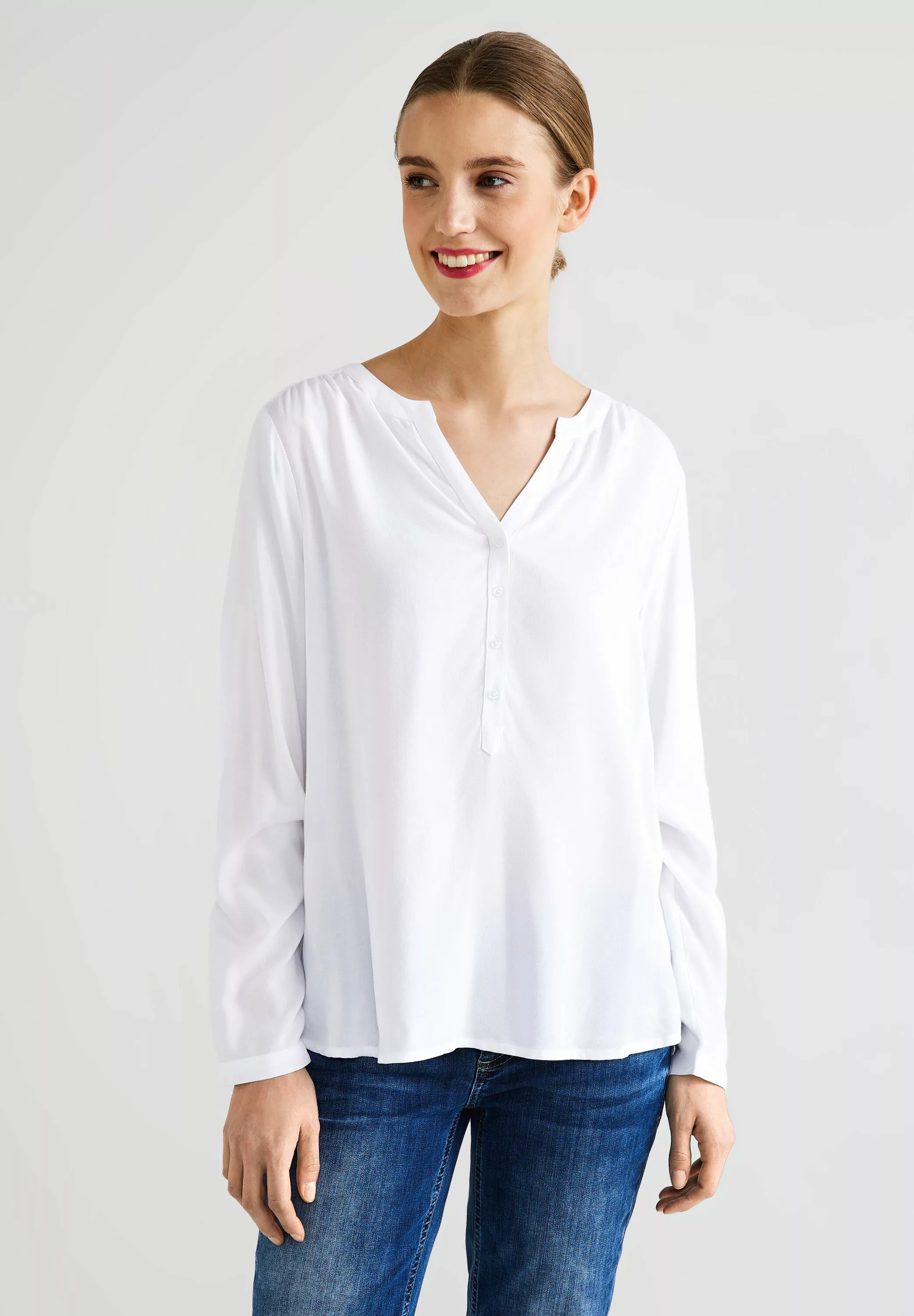 STREET ONE Shirtbluse "Style Bamika", mit Seitenschlitzen günstig online kaufen