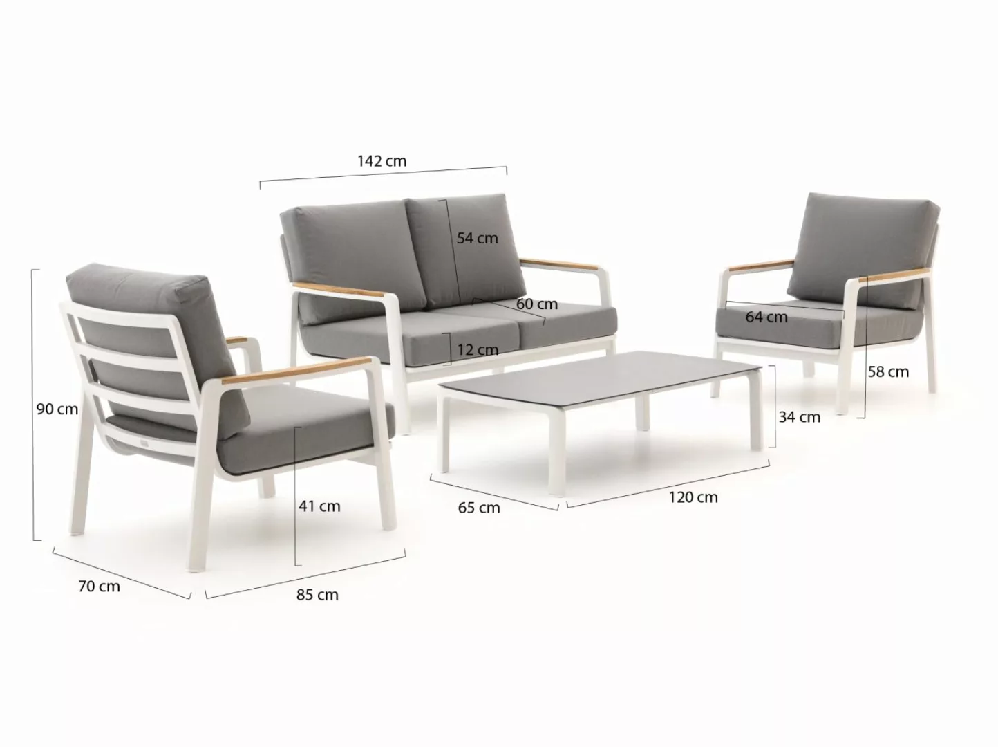 Bellagio Ciane Sessel-Sofa Lounge-Set 4-teilig (4-Sitzer) günstig online kaufen