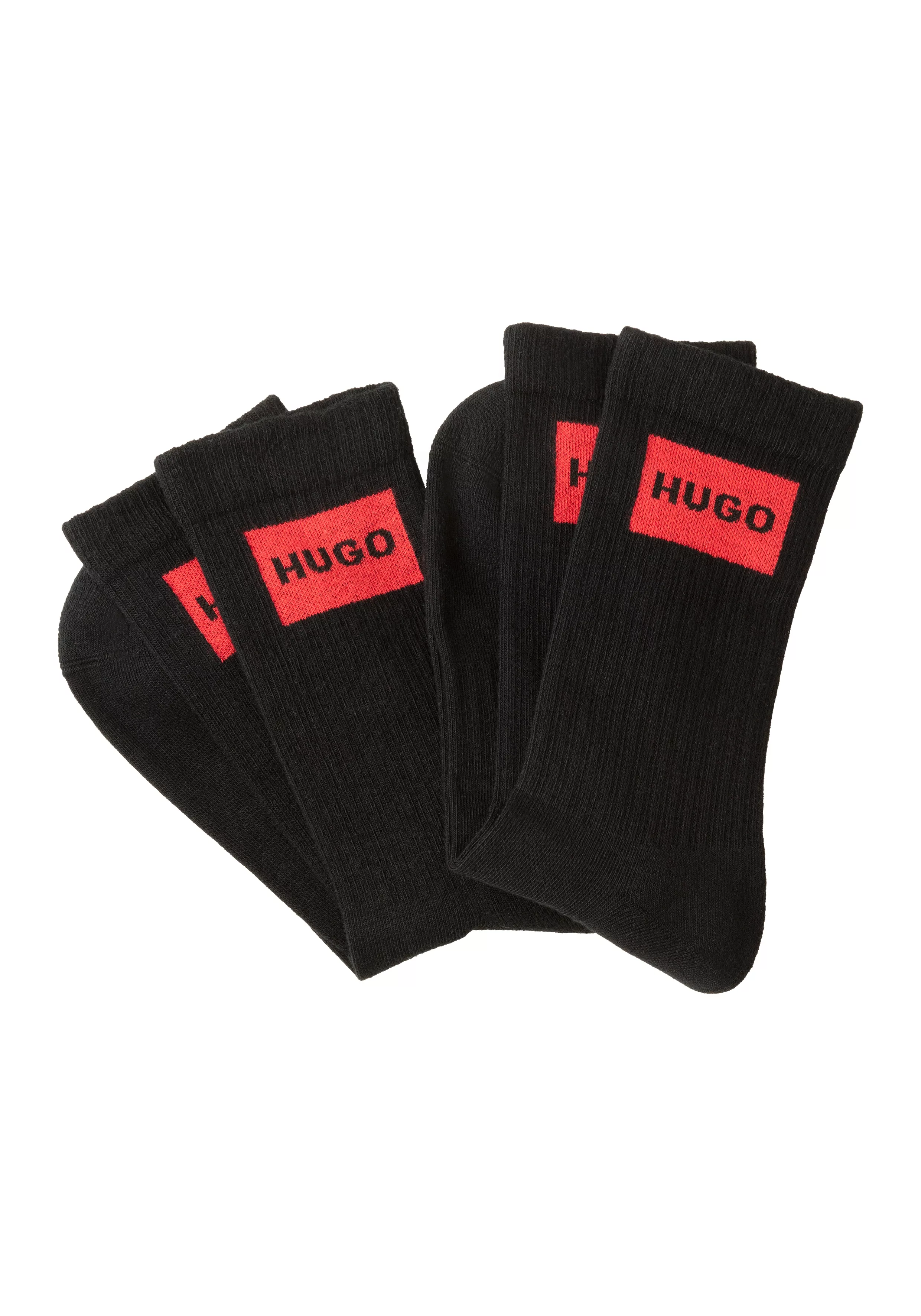 HUGO Underwear Freizeitsocken "2P QS RIB LABEL CC", (Packung, 2 Paar, 2er) günstig online kaufen