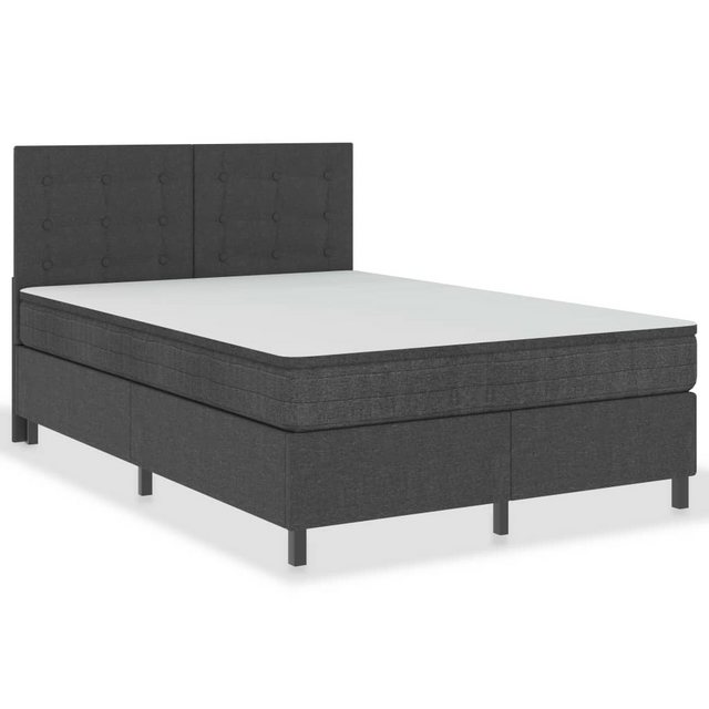 vidaXL Boxspringbett Boxspringbett Dunkelgrau Stoff 140x200 cm Bett Bettrah günstig online kaufen