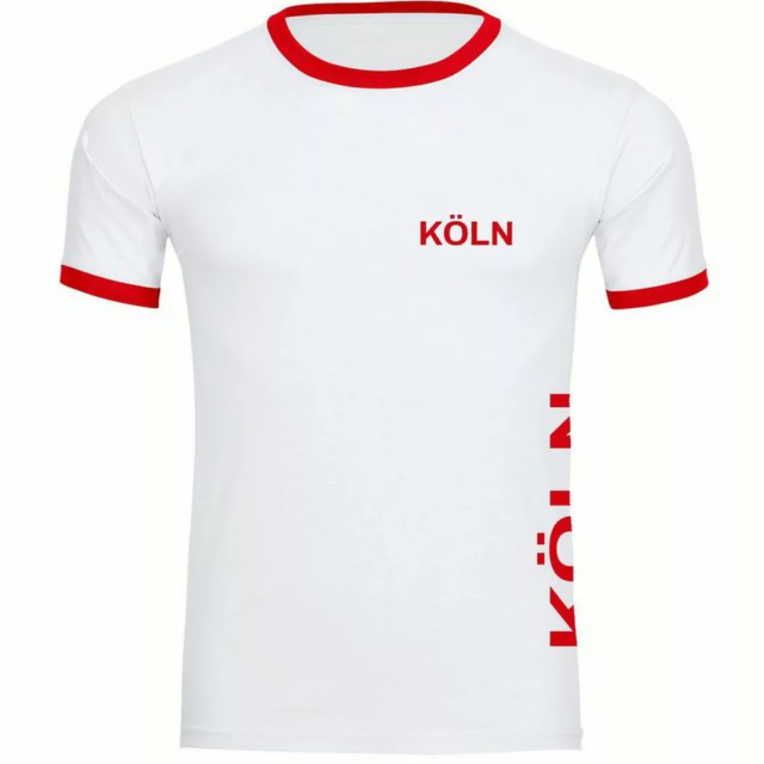 multifanshop T-Shirt Kontrast Köln - Brust & Seite - Männer günstig online kaufen