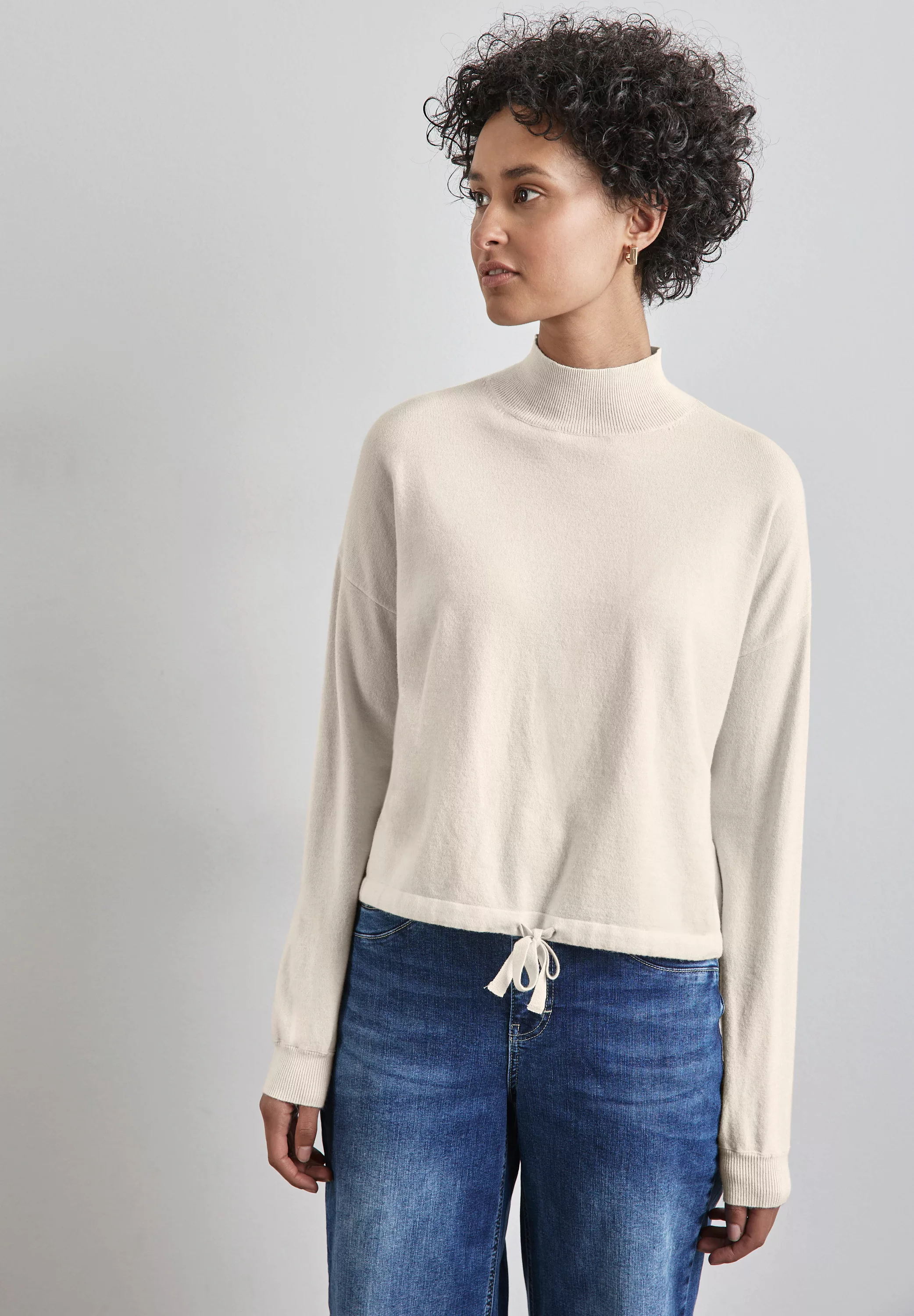 STREET ONE Stehkragenpullover, im angenehmen Materialmix günstig online kaufen
