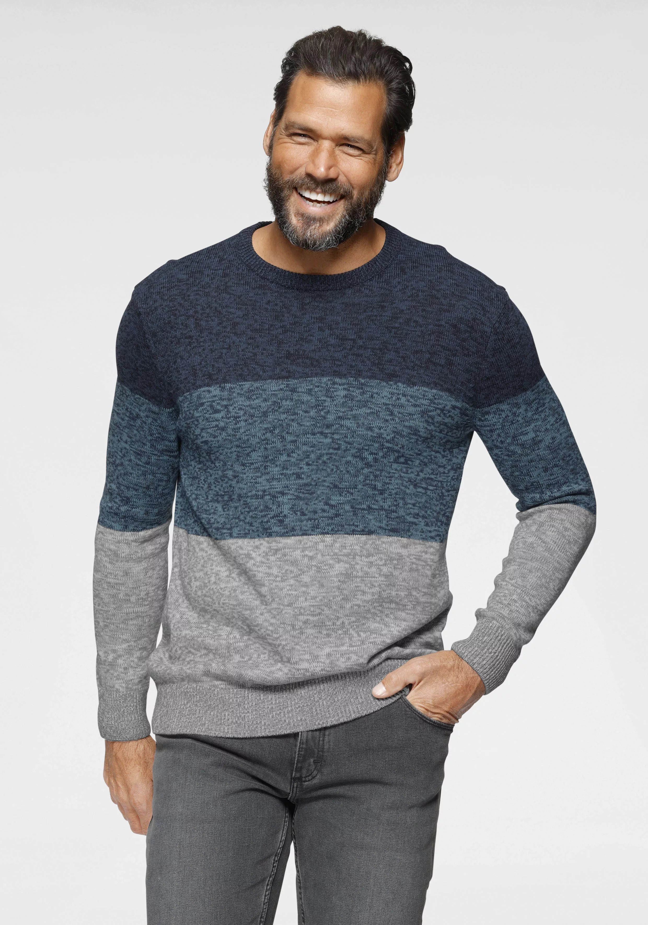Mans World Rundhalspullover "Bis Größe 5 XL", mehrfarbig günstig online kaufen