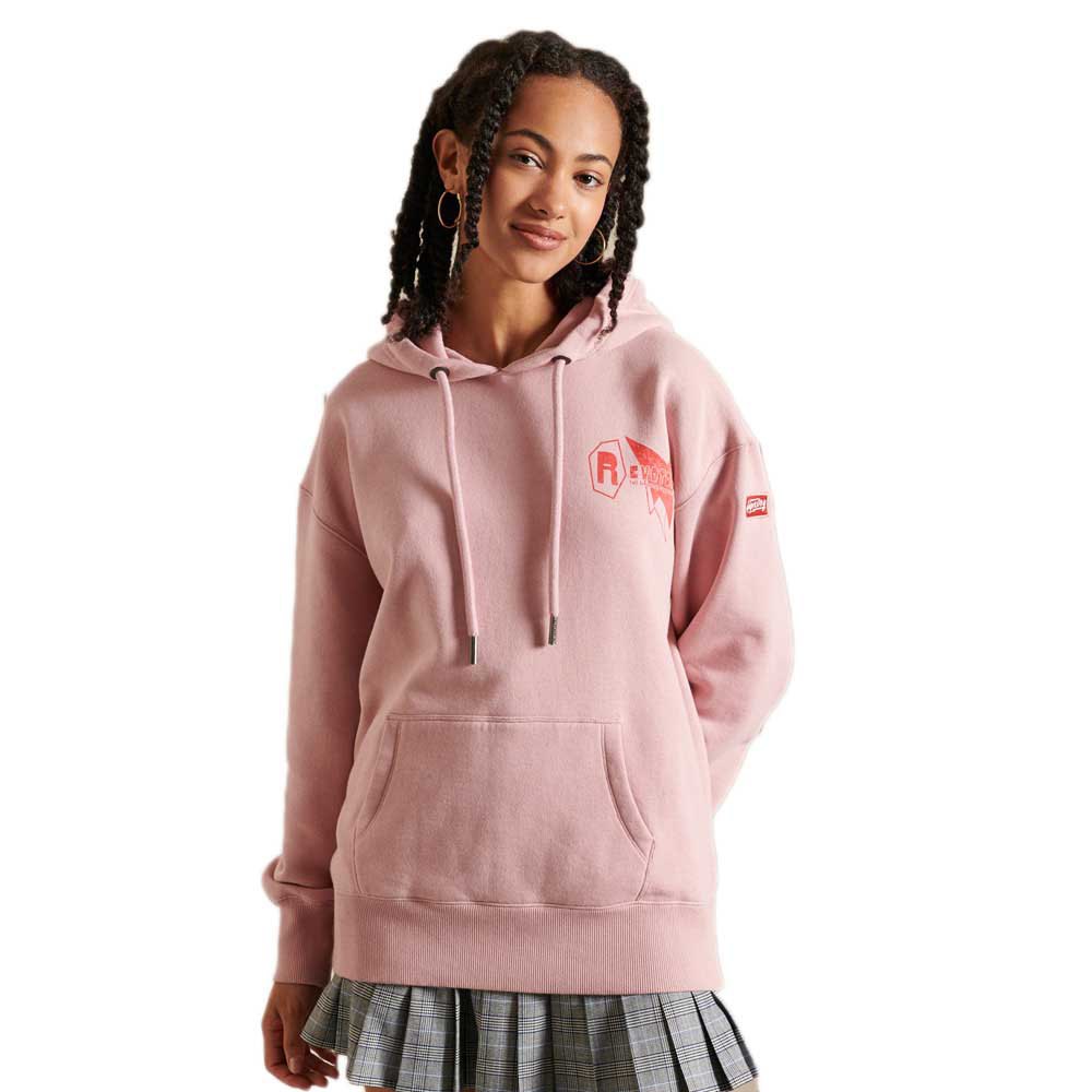 Superdry Boho Graphic Oversized Kapuzenpullover M-L Soft Pink günstig online kaufen