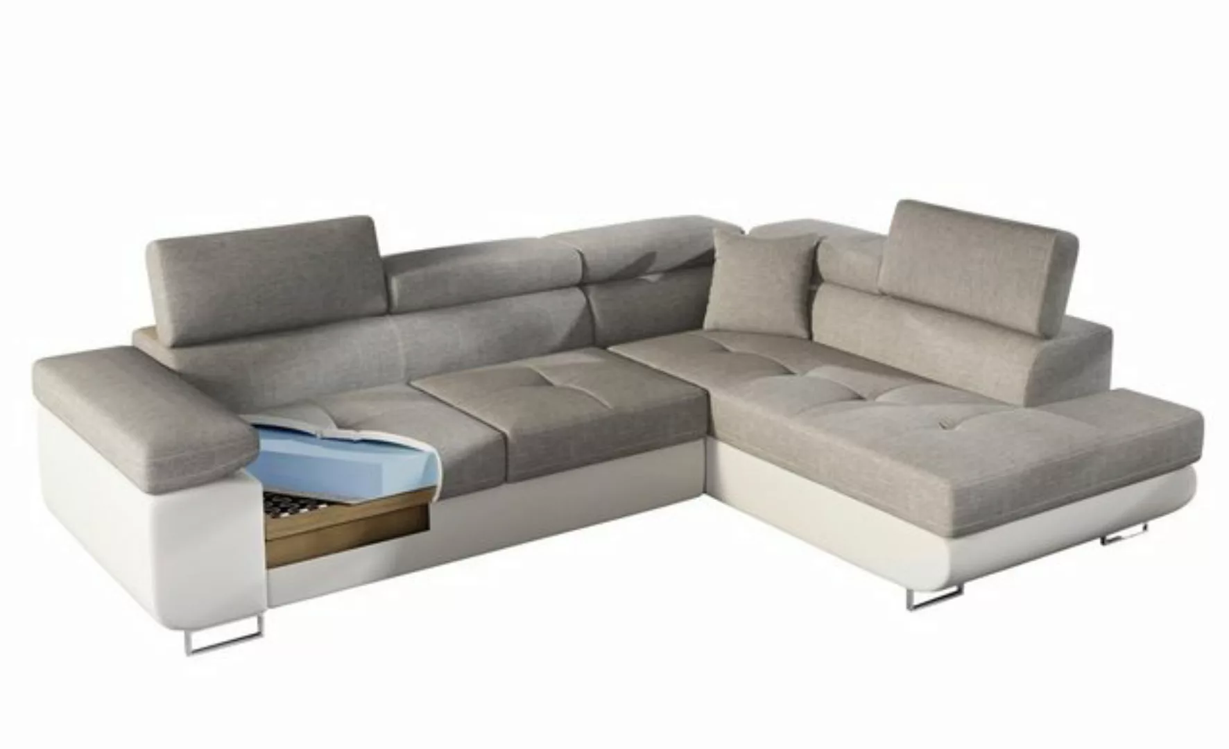 Möbel für Dich Ecksofa Justine mit Schlaffunktion, mit Bettkasten, mit Farb günstig online kaufen